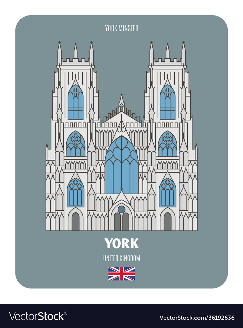 York minster in uk Royalty Free Vector Image - VectorStock