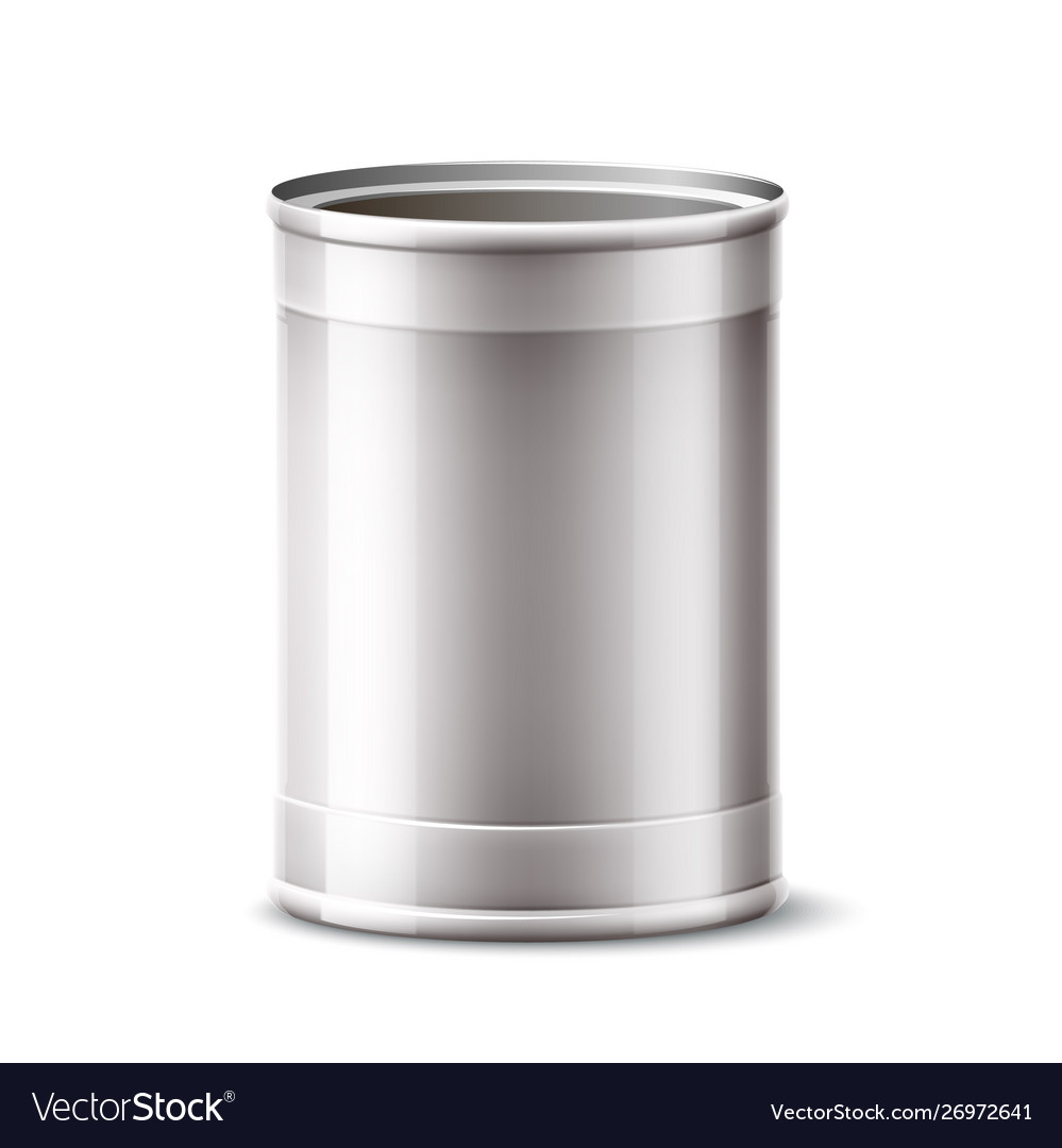 3d tin can silver container for product