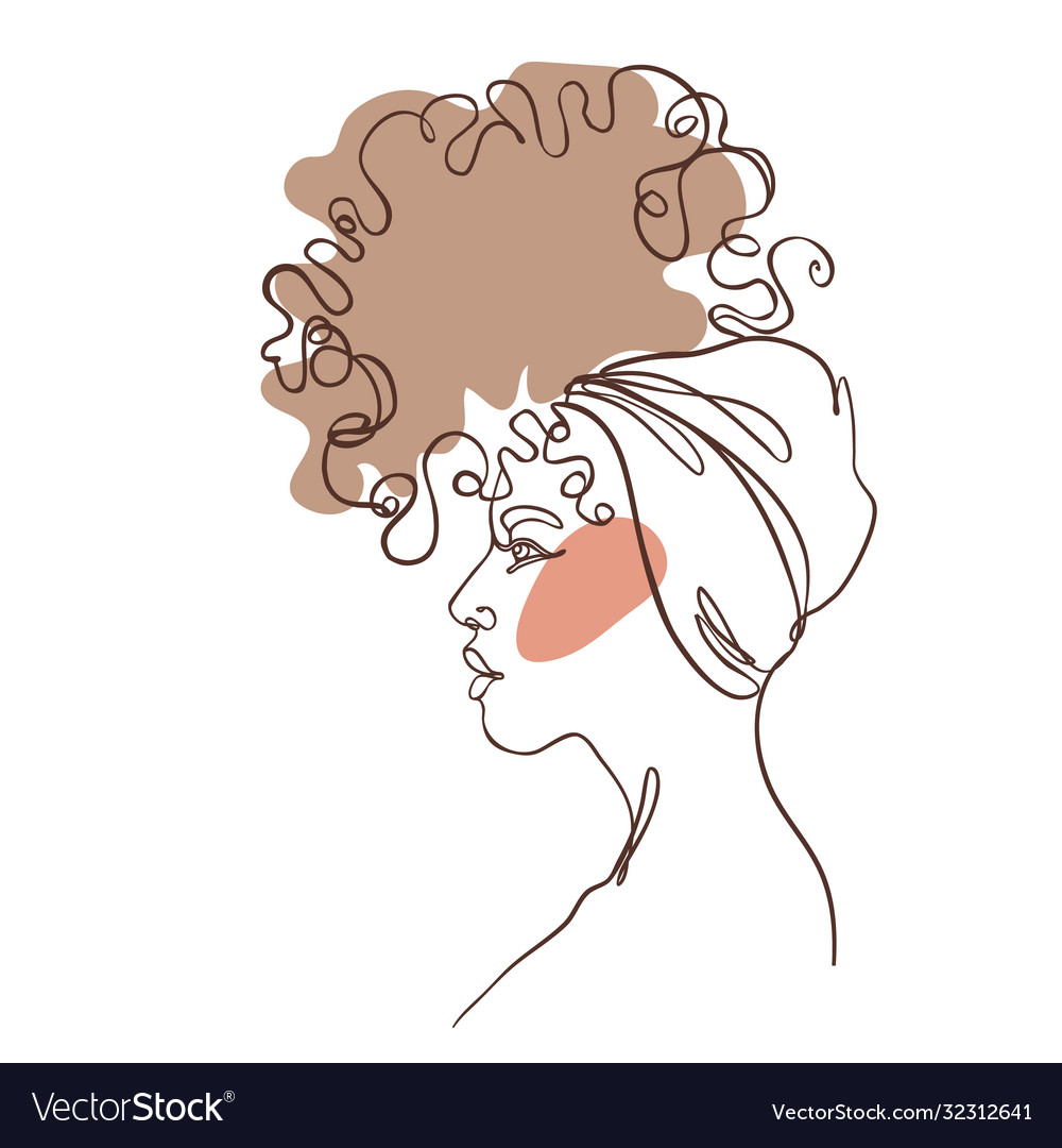 Abstract portrait young african american woman Vector Image