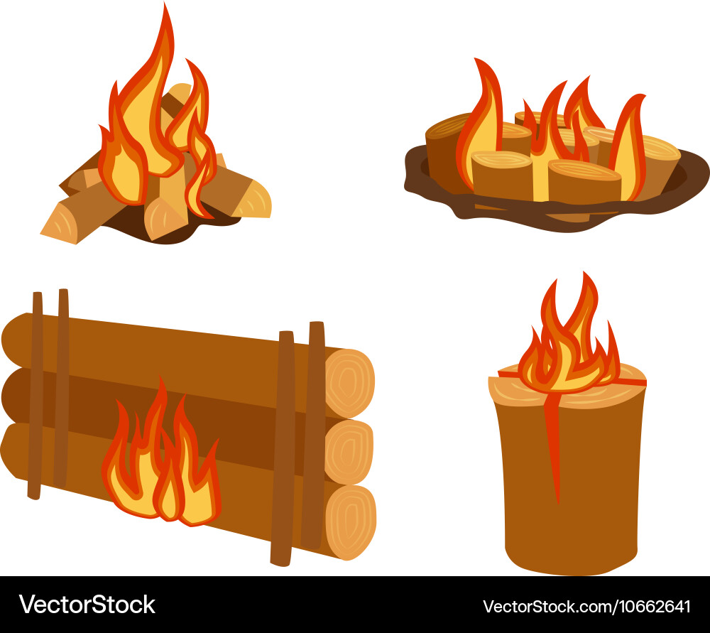 Bonfires isolated Royalty Free Vector Image - VectorStock
