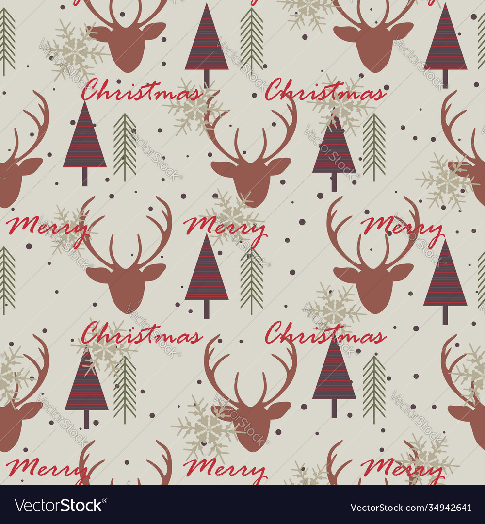 Christmas seamless pattern with reindeer