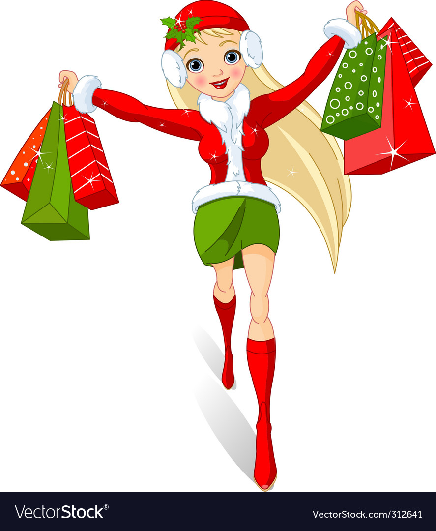 Download Christmas shopping Royalty Free Vector Image - VectorStock