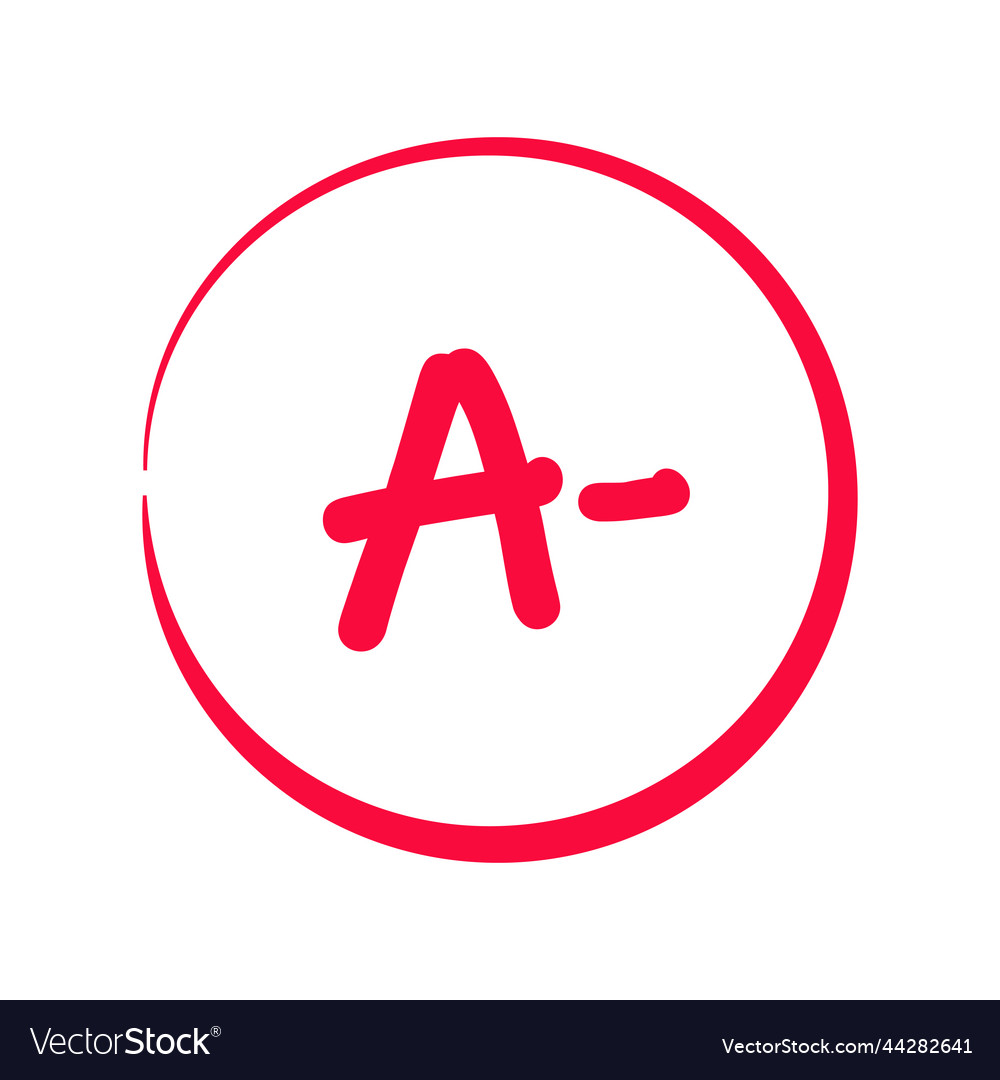 Grading system a grades for school with minus Vector Image