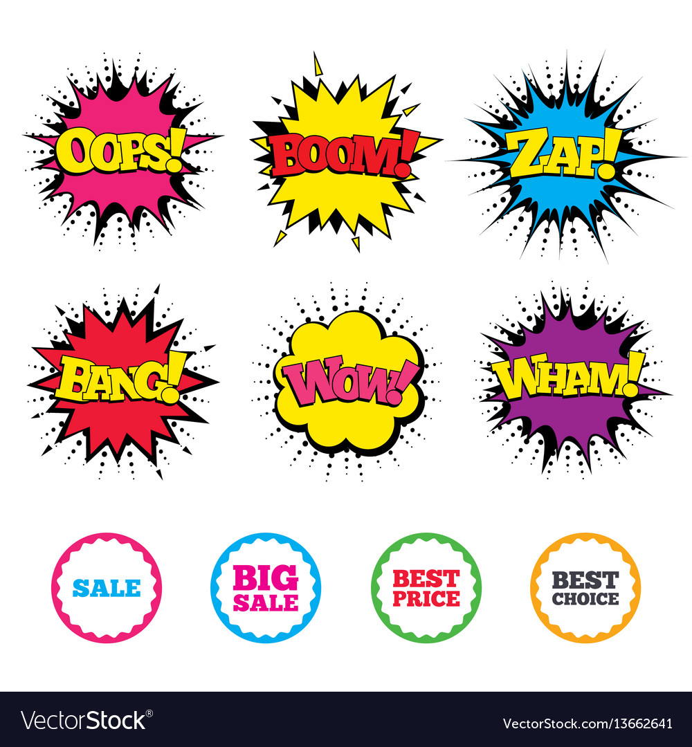 Sale icons best choice price symbols Royalty Free Vector