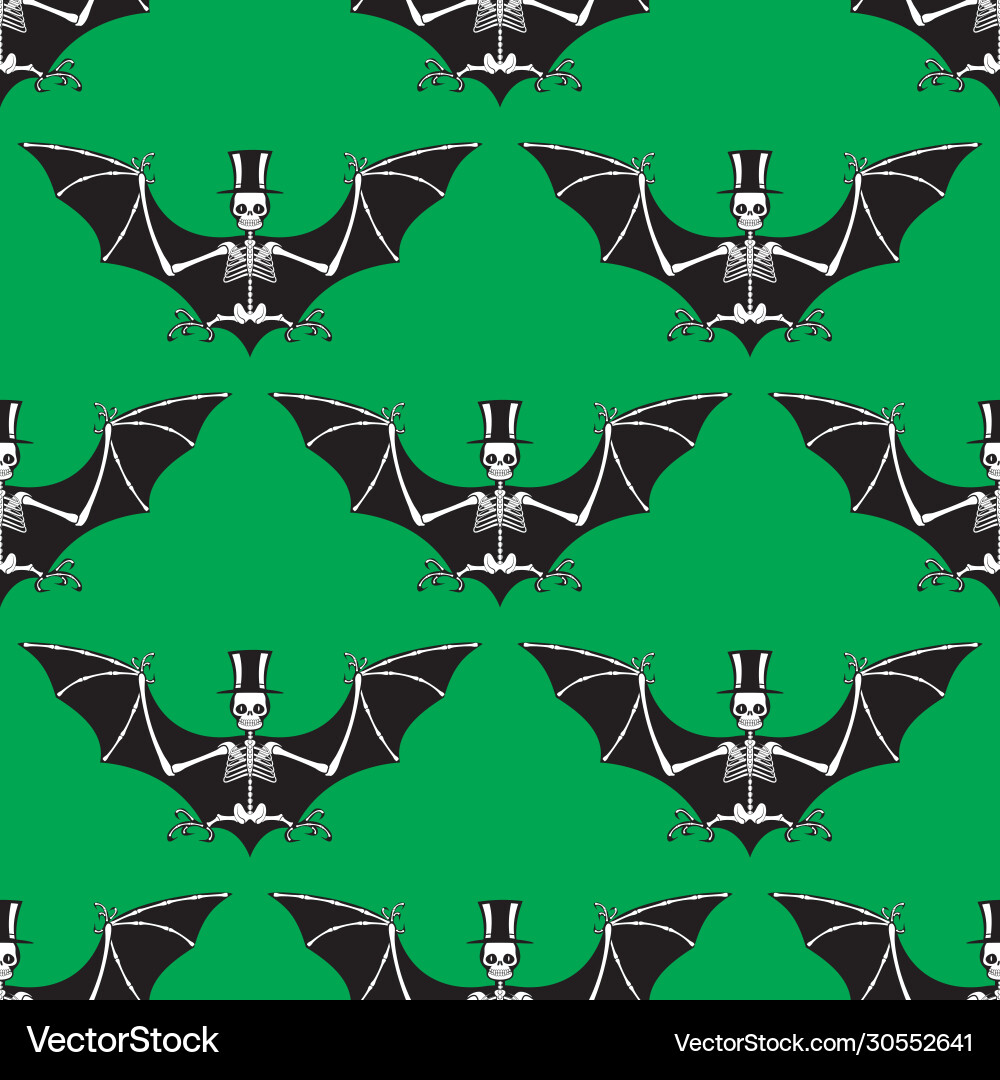 Seamless pattern a vampire bat skeleton Royalty Free Vector