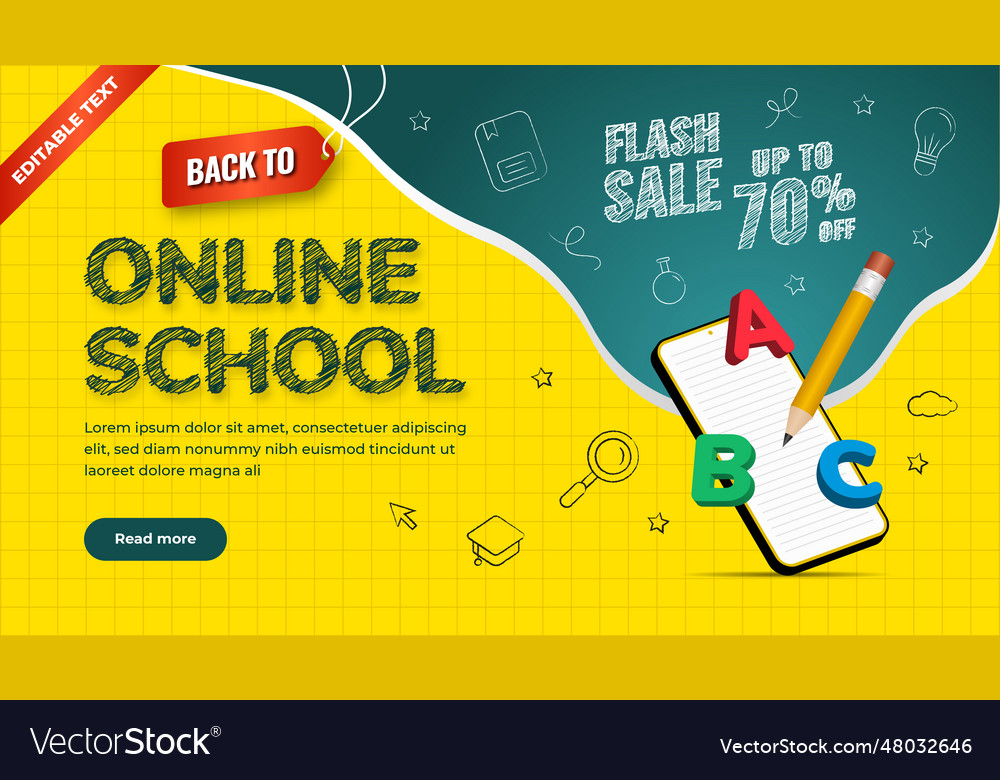 Back to online school background flash sale up Vector Image