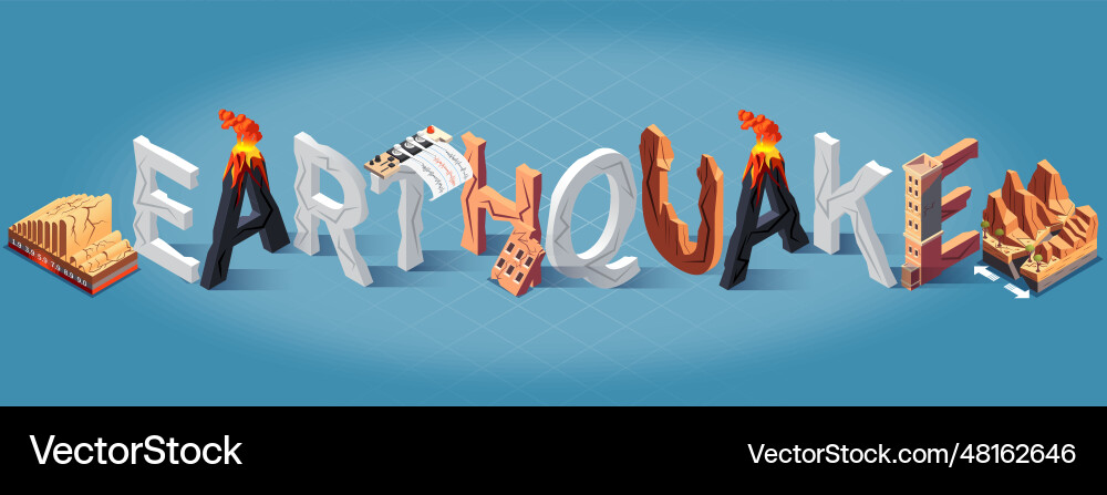 Earthquake disaster concept Royalty Free Vector Image