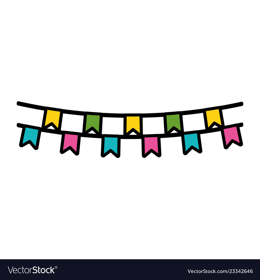 Garlands hanging decorative icon Royalty Free Vector Image