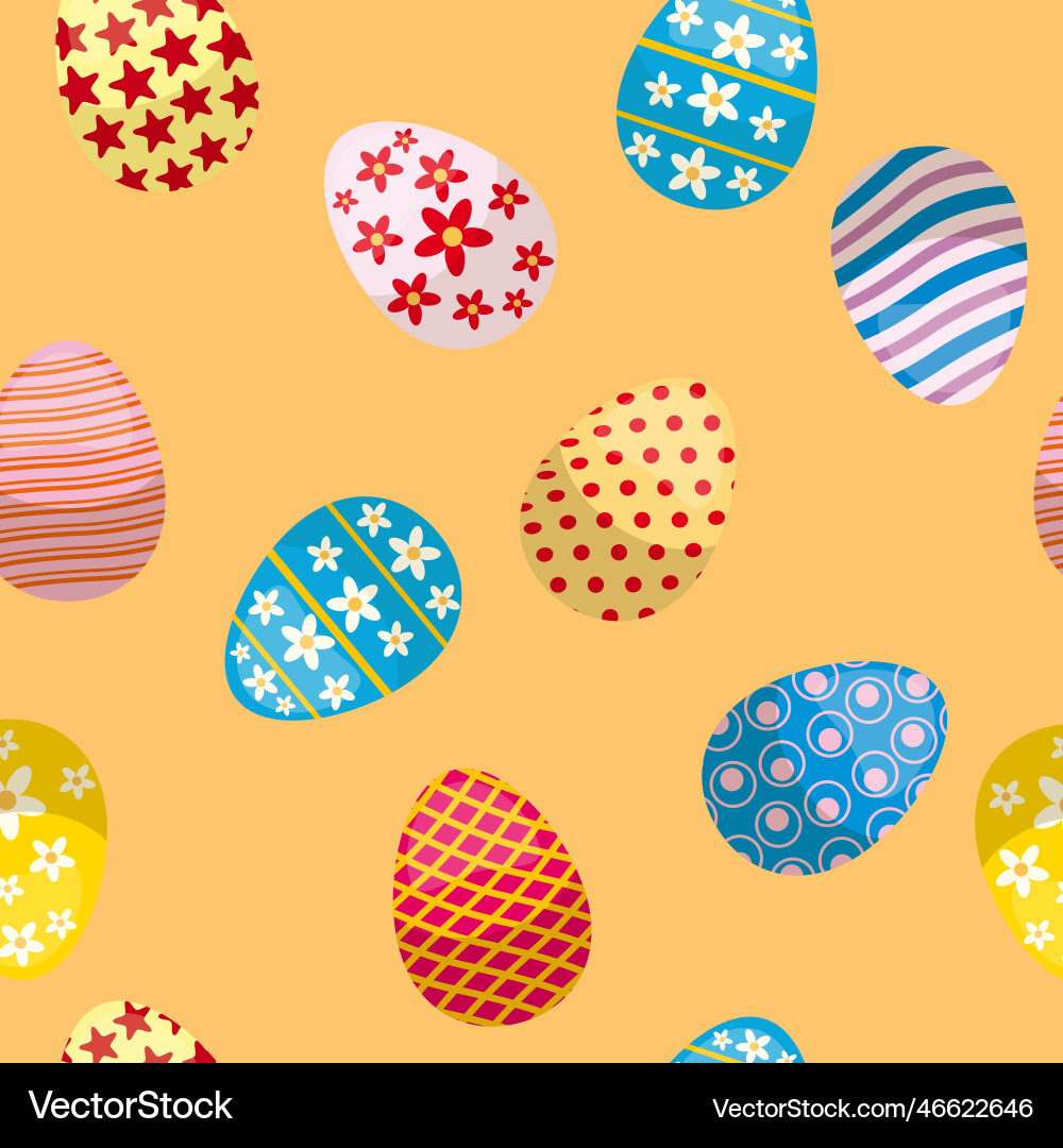 Happy easter seamless pattern eggs festive Vector Image