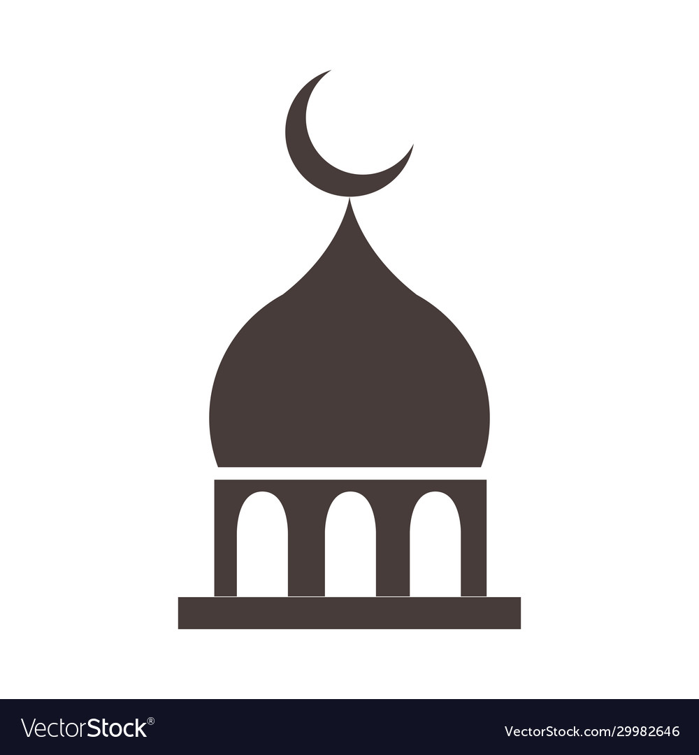 Mosque moon temple ramadan arabic islamic Vector Image