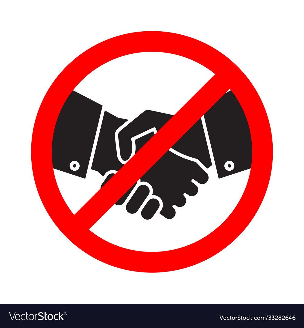 No Handshake Icon No Collaboration Stop Contact Vector Image