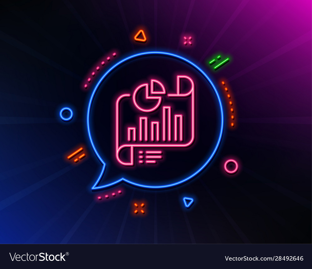 Report document line icon column graph sign