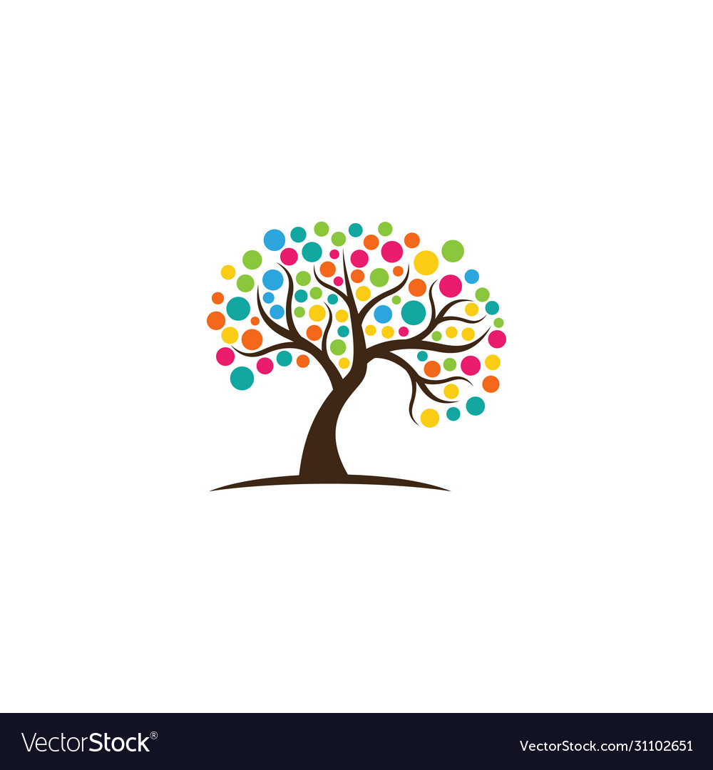 Abstract tree logo design green and leaf Vector Image