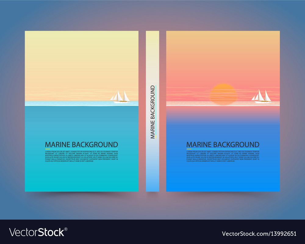 Blue Sea And Clouds On Sky Banner A4 Size Paper Vector Image