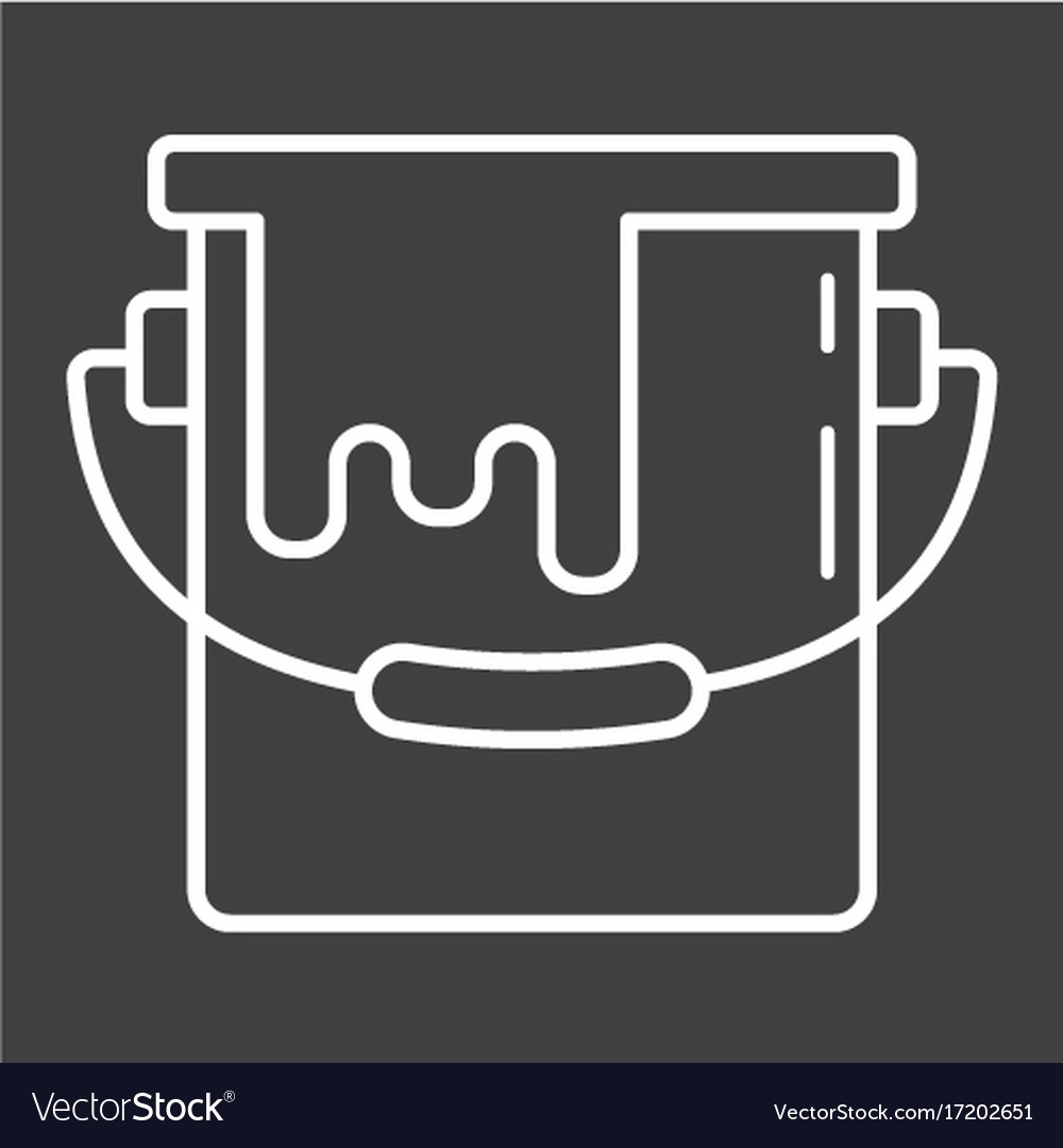 Bucket of paint line icon build and repair