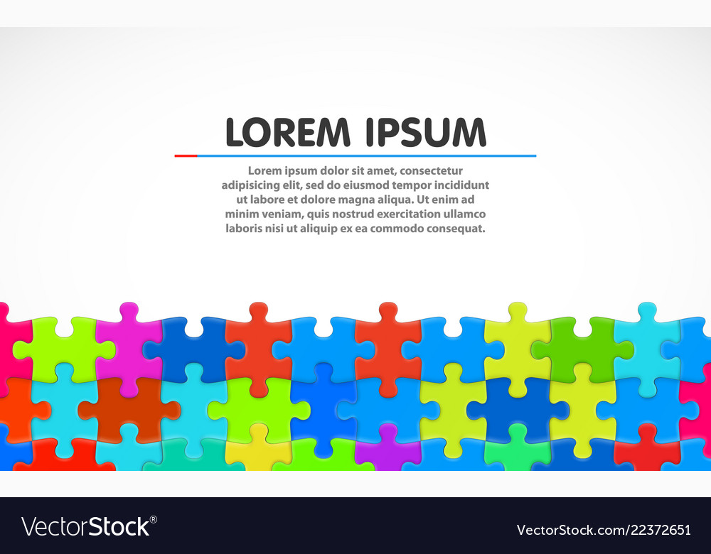 Colorful jigsaw puzzle blank simple background