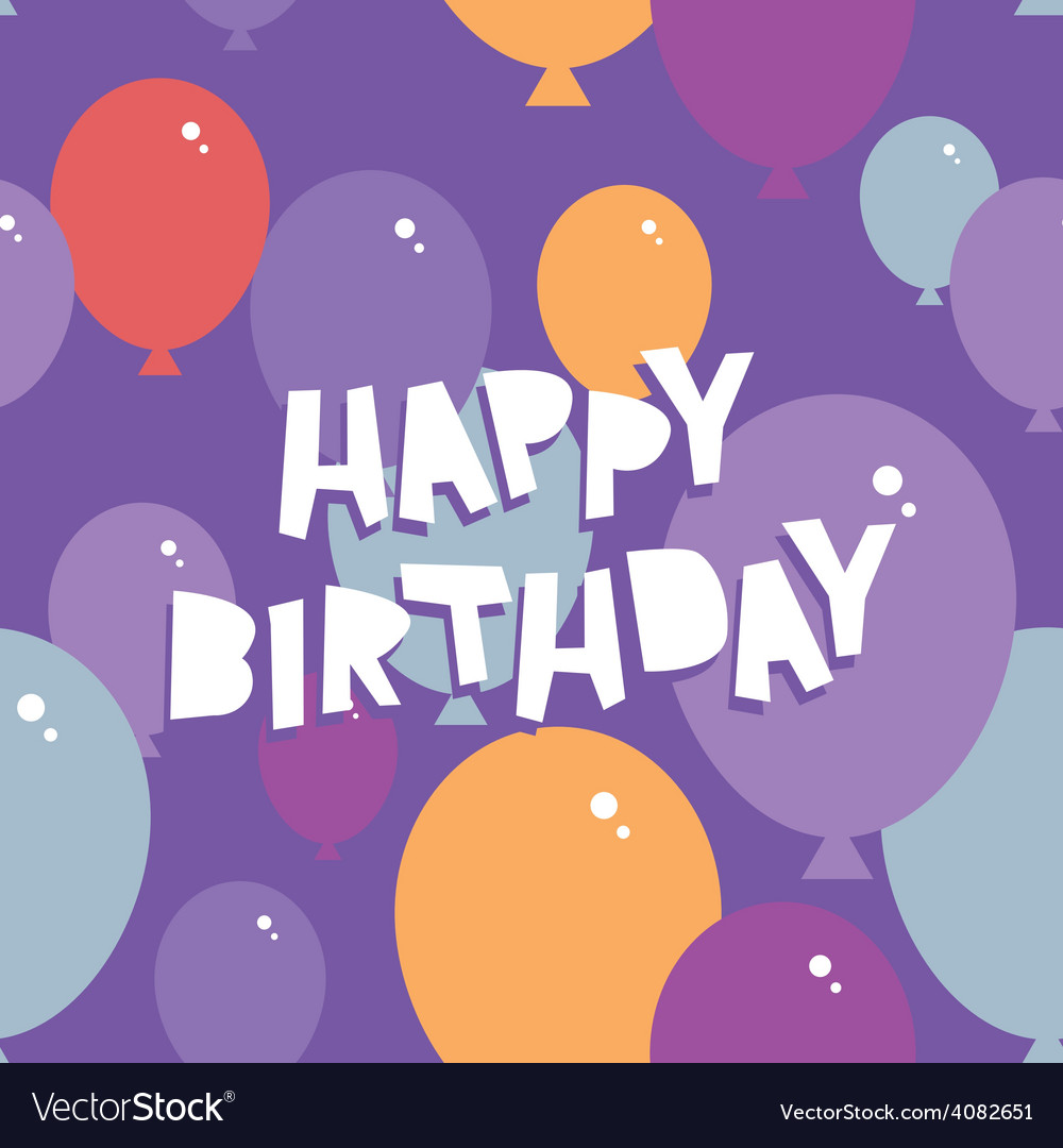 Happy birthday seamless pattern with balloons Vector Image