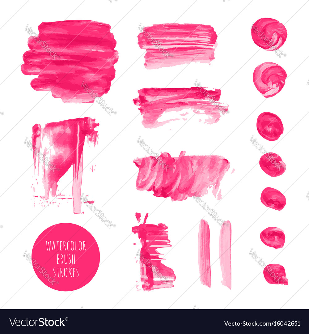 Pink watercolor dry brush stroke texture kit