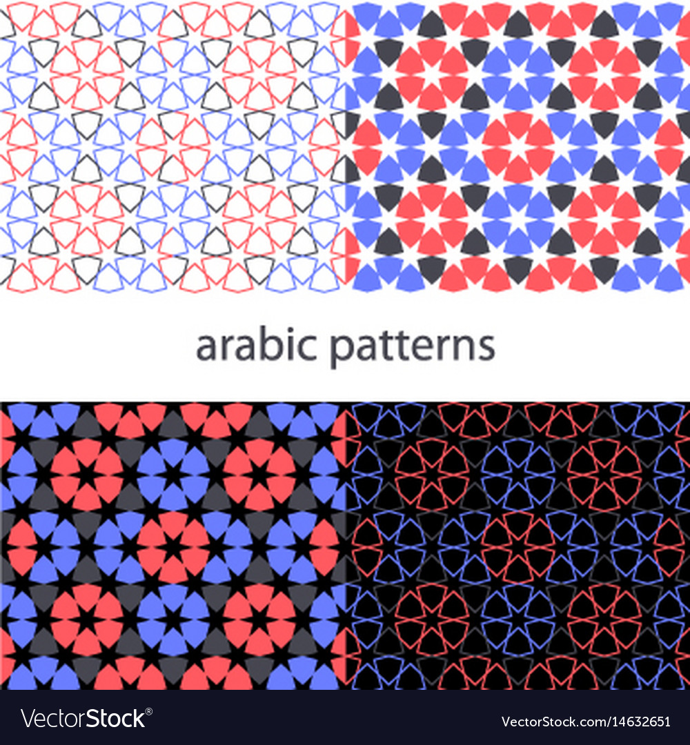 Set arabic background with seamless pattern