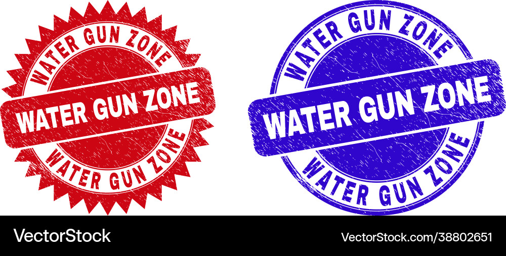 Water gun zone round and rosette watermarks Vector Image