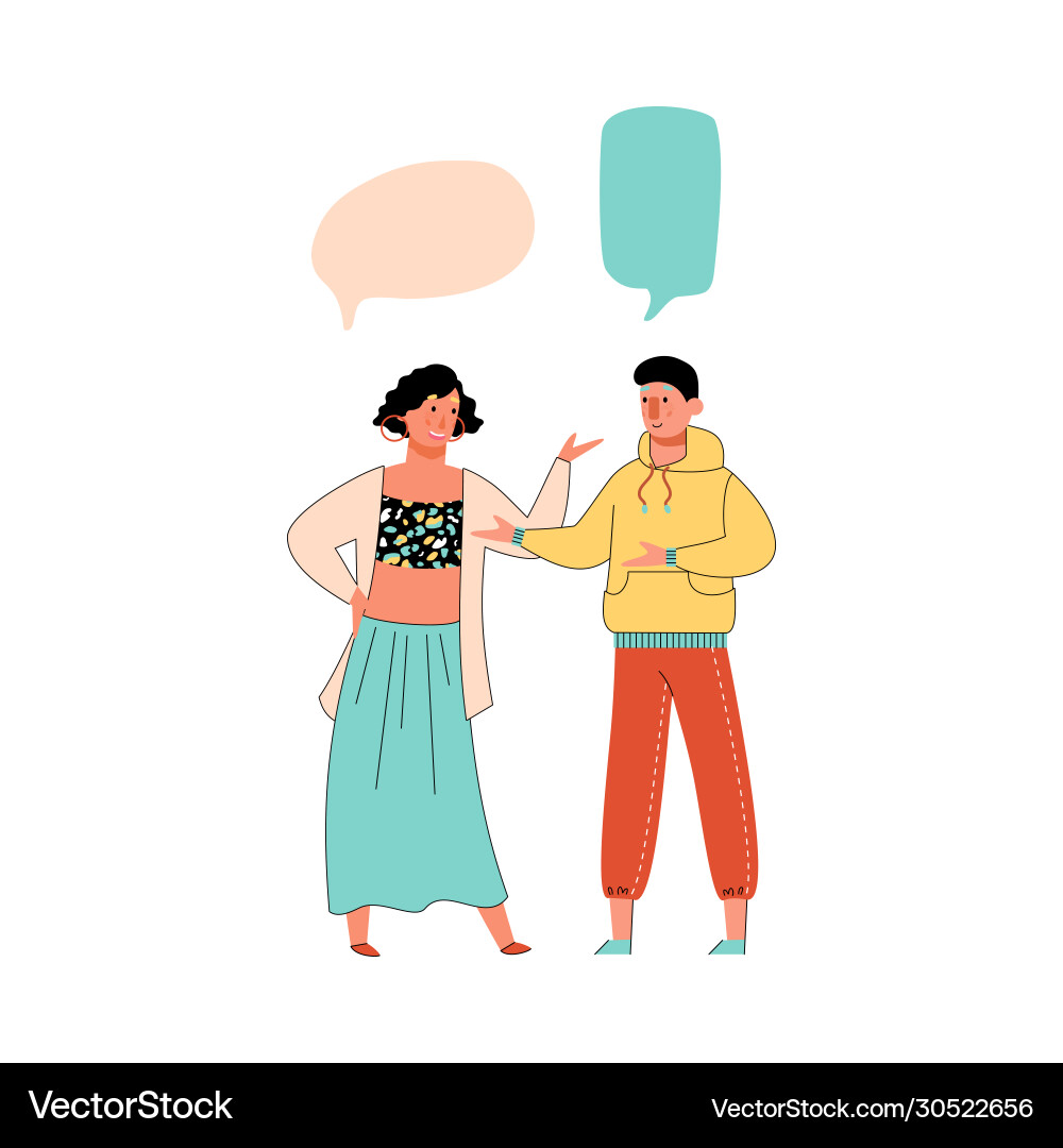 Man and woman talking message bubbles sketch Vector Image