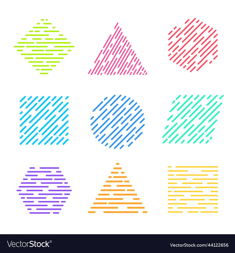 Memphis elements simple geometric line object Vector Image