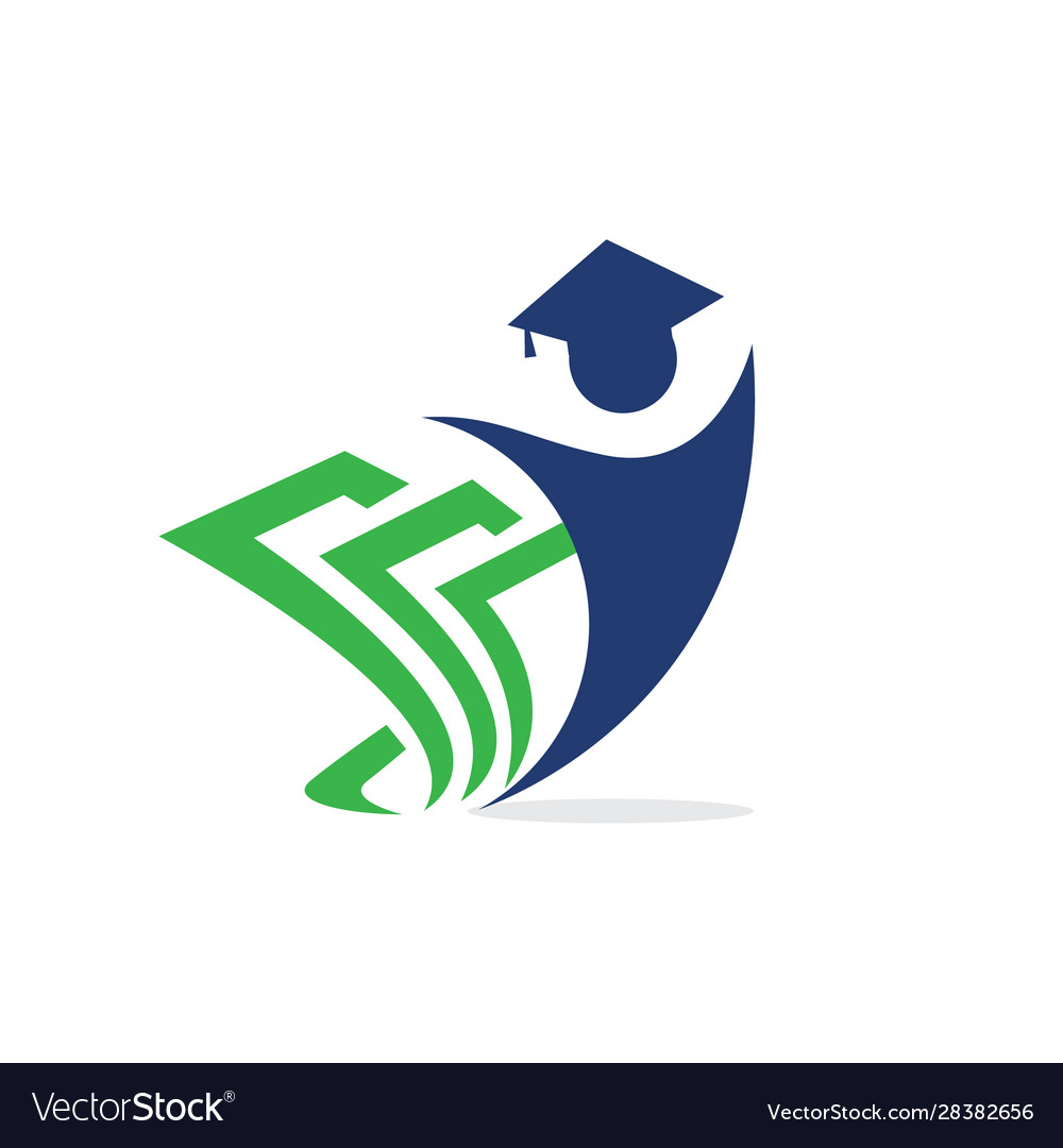 Student logo design graduation Royalty Free Vector Image