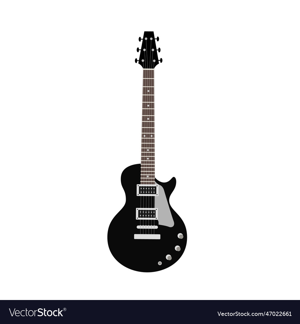 Black electric guitar Royalty Free Vector Image