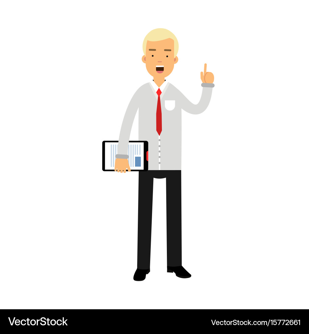 Business man cartoon character standing Royalty Free Vector