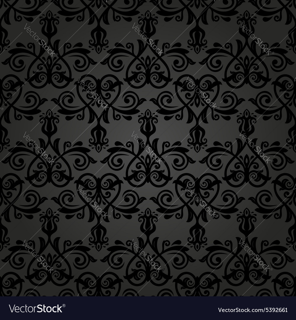 Damask seamless dark pattern