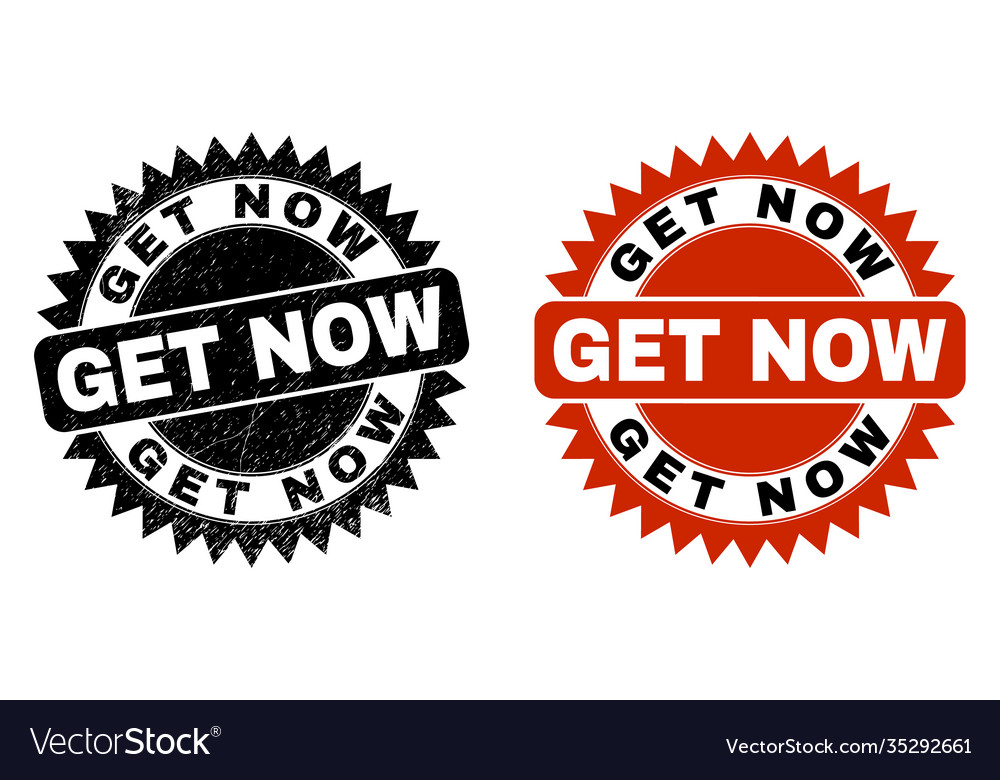 Get now black rosette watermark with rubber