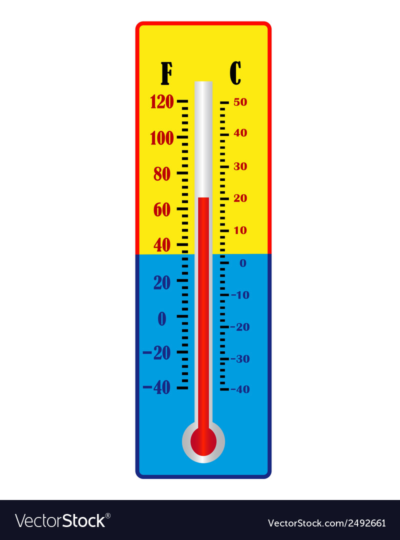 One thermometer Royalty Free Vector Image - VectorStock