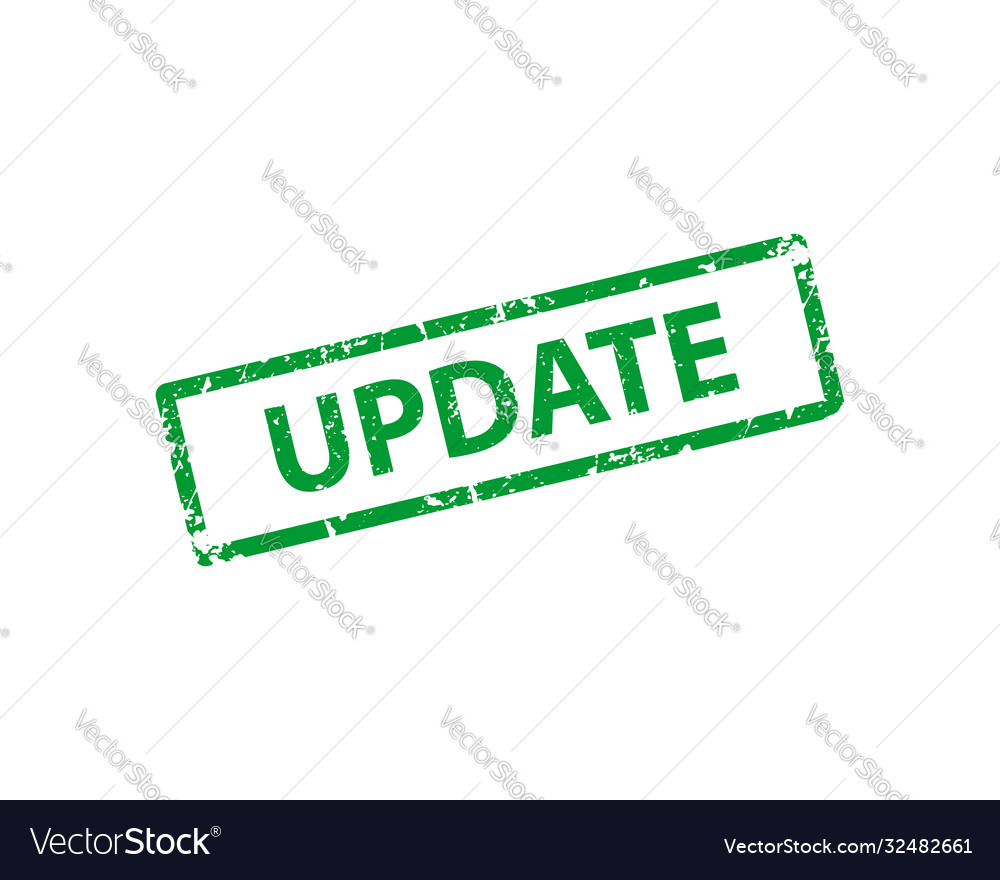 Update stamp texture rubber cliche imprint web Vector Image