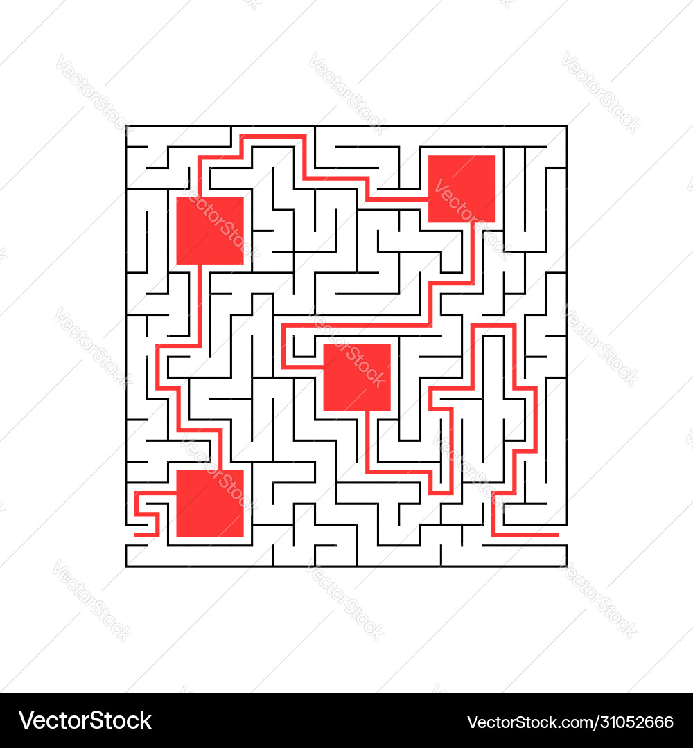 Abstract labyrinth educational game for kids Vector Image