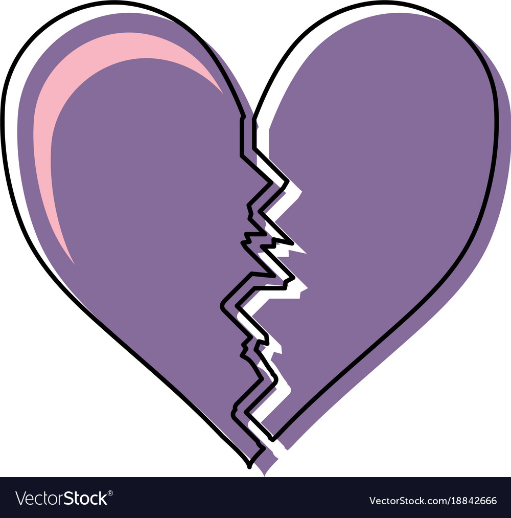 Broken heart Royalty Free Vector Image - VectorStock