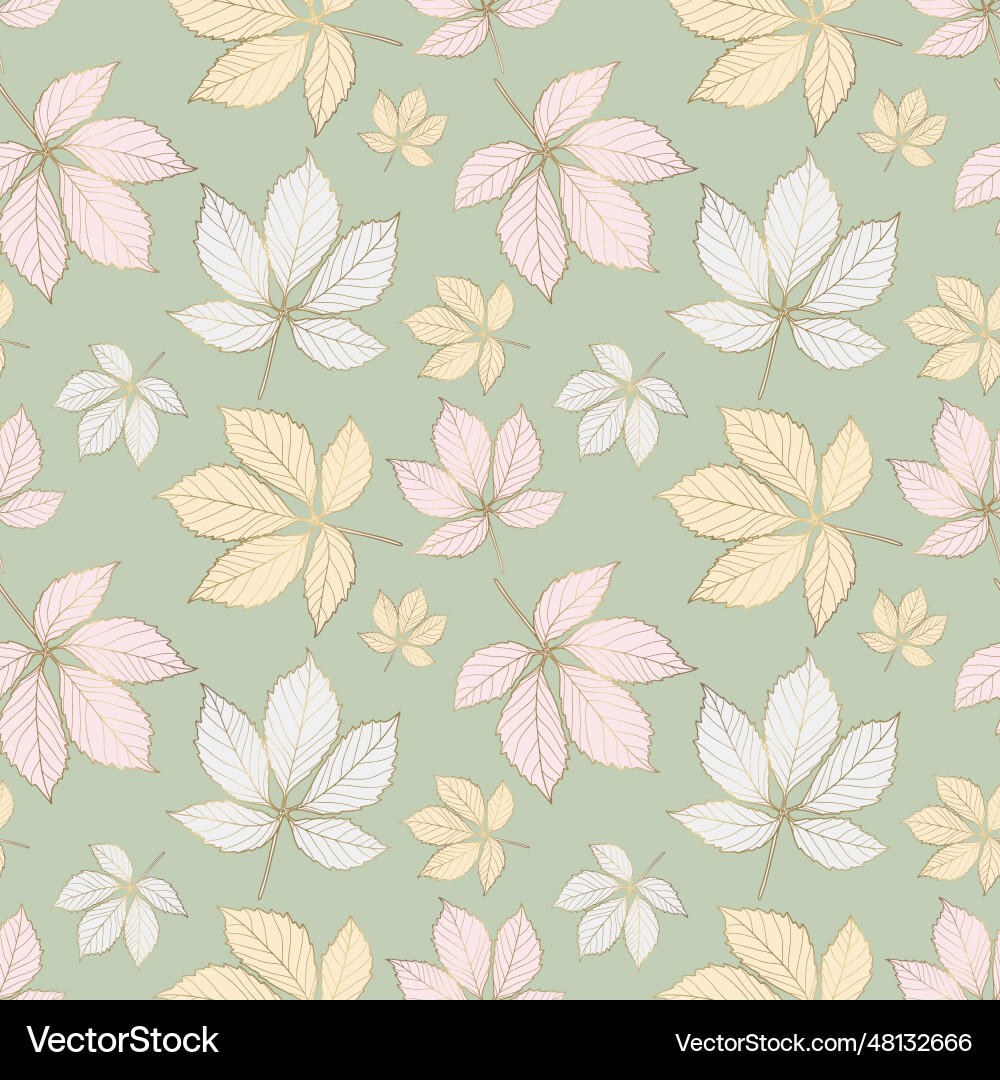 Delicate green seamless pattern with branches Vector Image