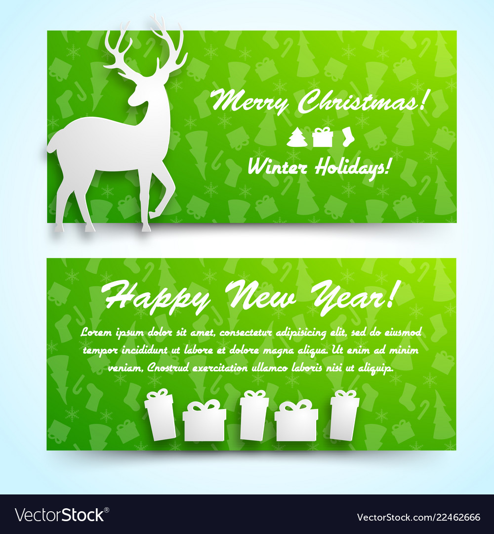 Happy New Year Banners Royalty Free Vector Image