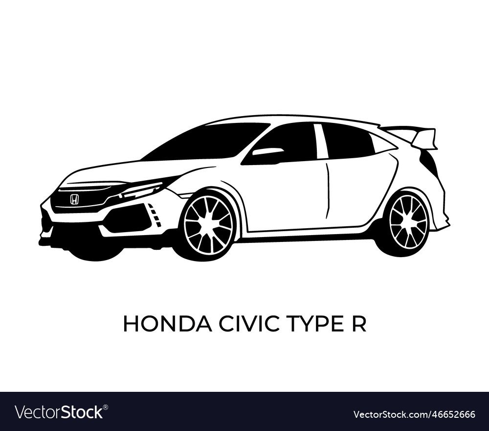 Silhouettes Icons Of Honda Brand Cars Royalty Free Vector