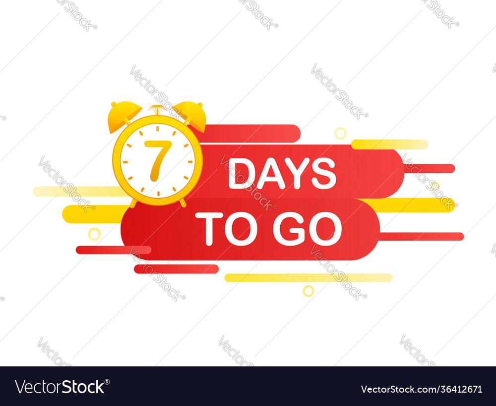 7 days to go in modern style special offer badge Vector Image