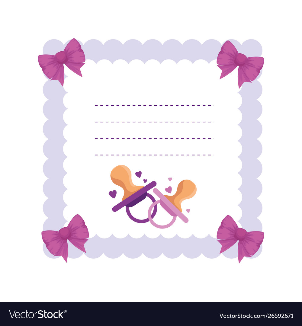 Baby Shower Card With Pacifier Royalty Free Vector Image Baby Shower Card With Pacifier Royalty Free Vector Image