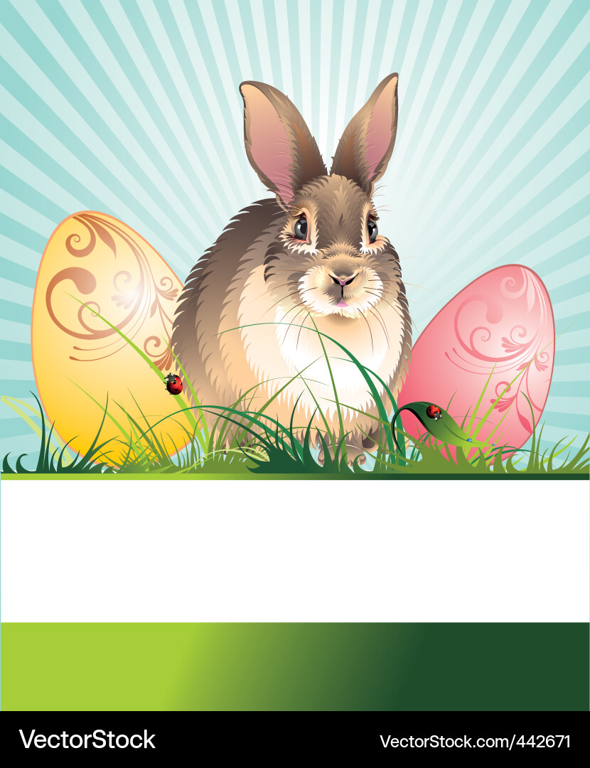 Banner with an easter rabbit Royalty Free Vector Image