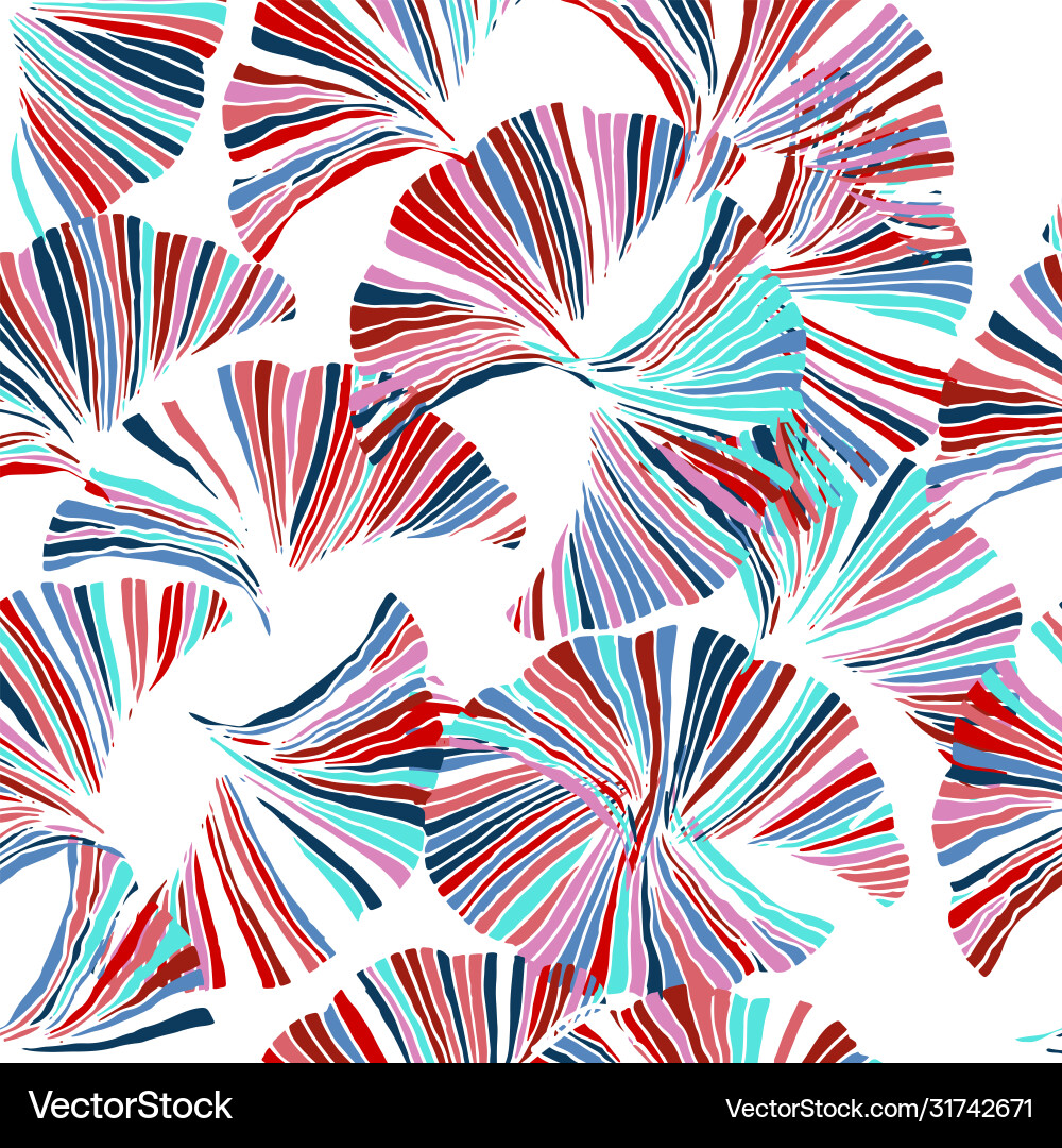 Colorful seamless pattern hand drawn leaf Vector Image