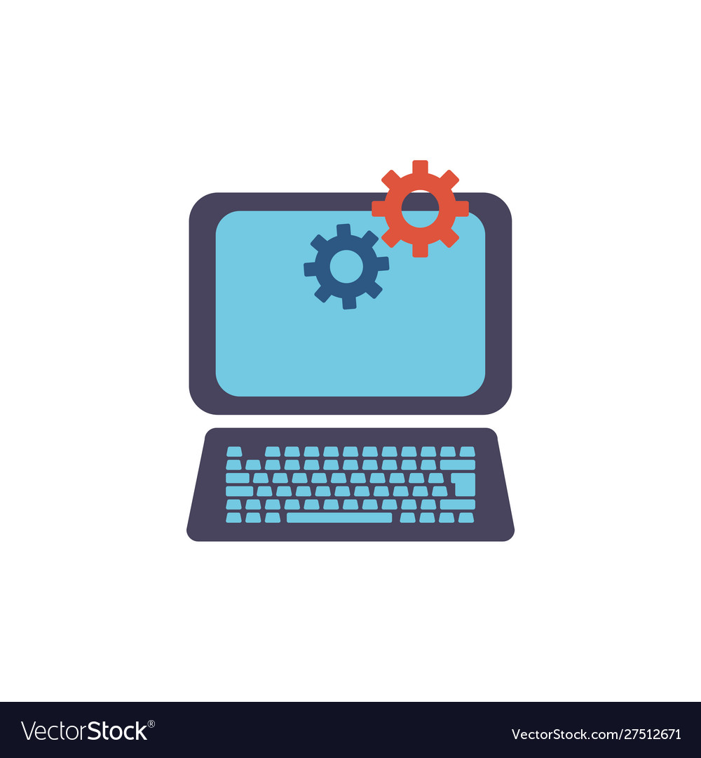 Computer icon flat design Royalty Free Vector Image