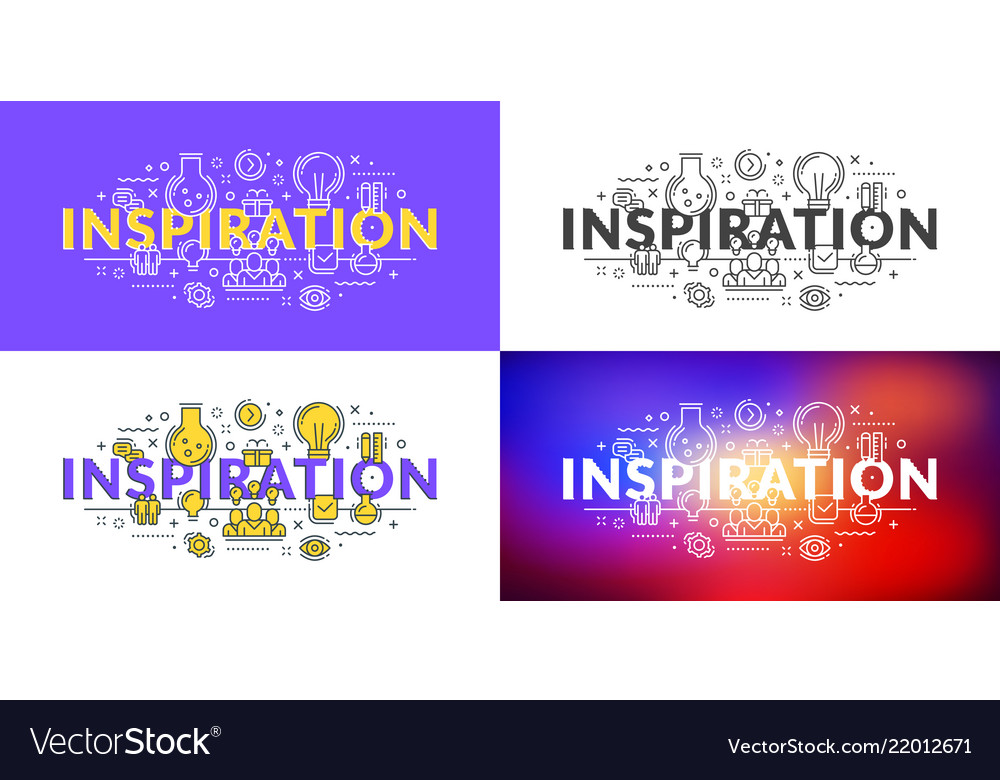 Inspiration Flat Line Concept For Web Banner And Vector Image