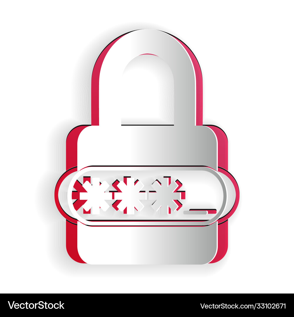 Paper cut password protection and safety access Vector Image