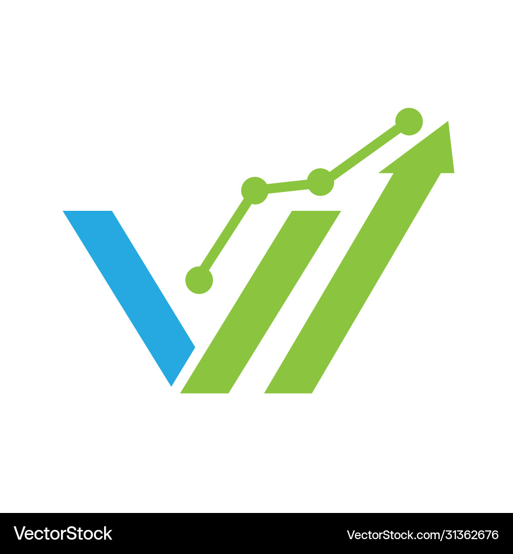 Abstract letter v logo for financial design Vector Image