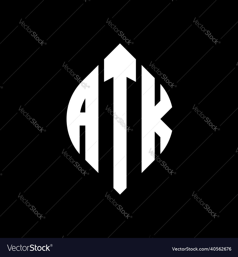 Atk circle letter logo design Royalty Free Vector Image