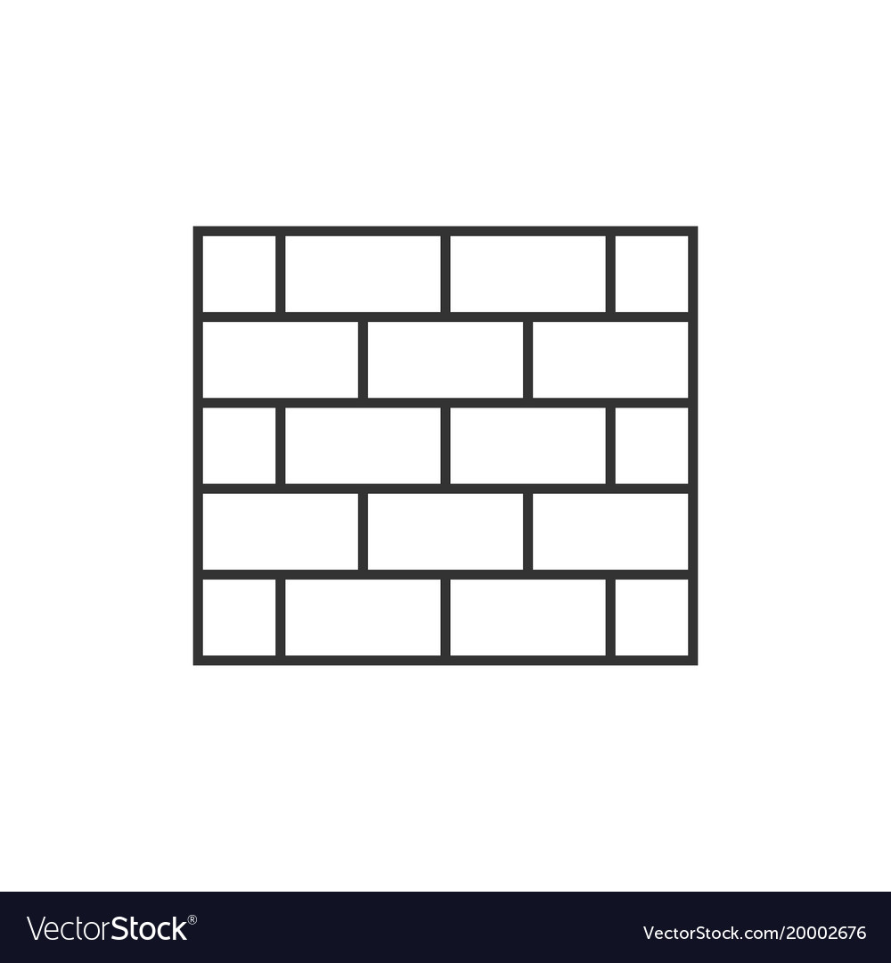 Brick wall outline icon Royalty Free Vector Image