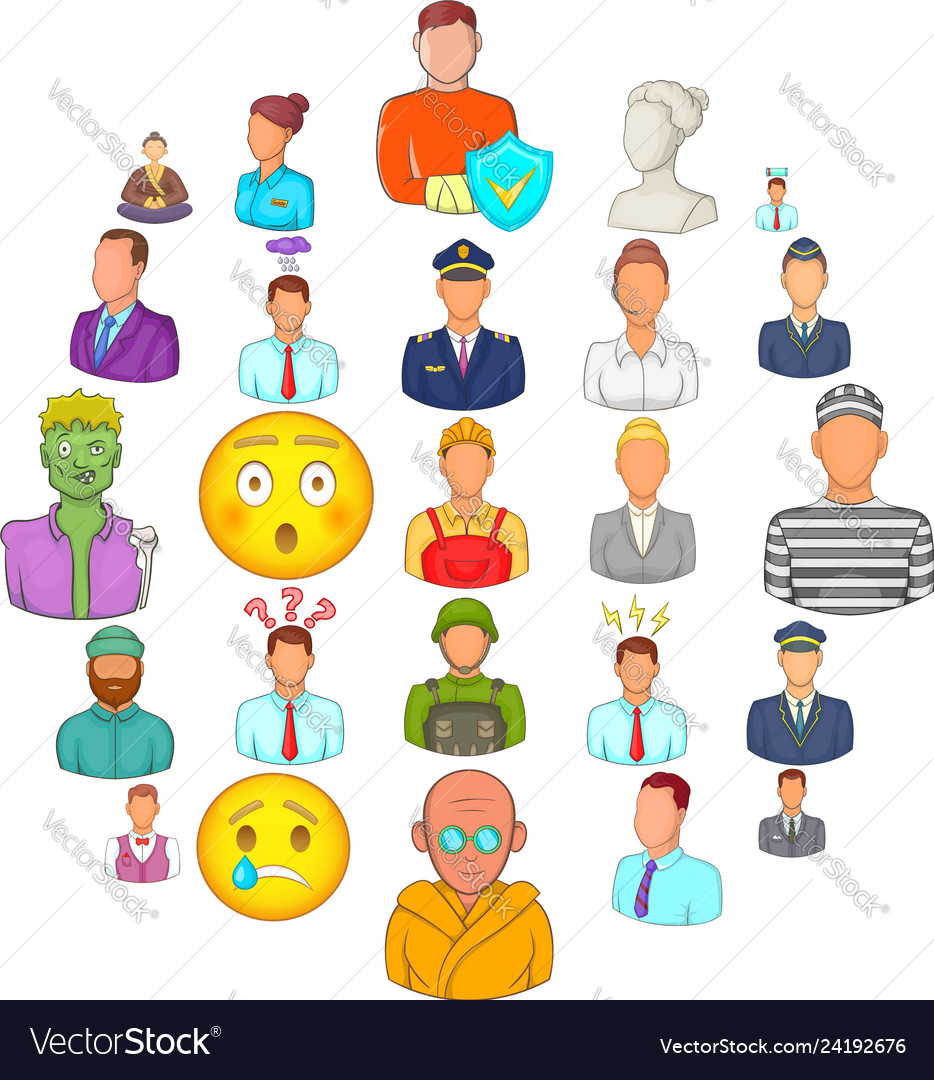 Population icons set cartoon style Royalty Free Vector Image Population icons set cartoon style Royalty Free Vector Image