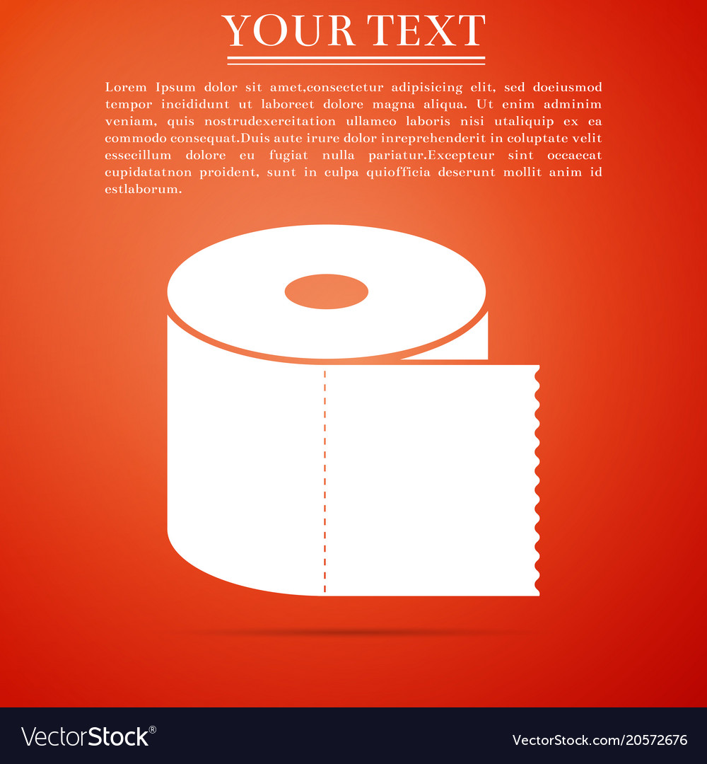 Toilet paper roll icon on orange background Vector Image